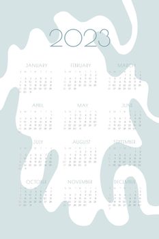 2023 calendar with delicate minimalist design pastel color palette
