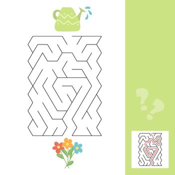 A puzzle game for kids. Go through the maze, watering can and flowers