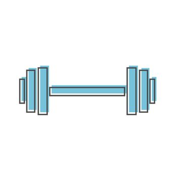 Illustration vector graphic of dumbbell. Simple flat icon