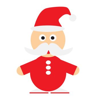 Vector simple icon cartoon illustration of standing Santa Claus