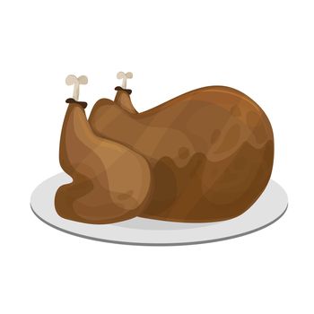 Baked turkey for Thanksgiving Day. Thanksgiving Turkey isolated vector