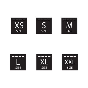Set of size clothing label vector 