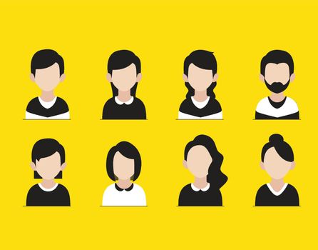 people hairstyle flat icons