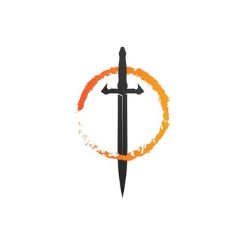 Cross swords, saber and blade logo icon flat Simple vector symbol and bonus icon