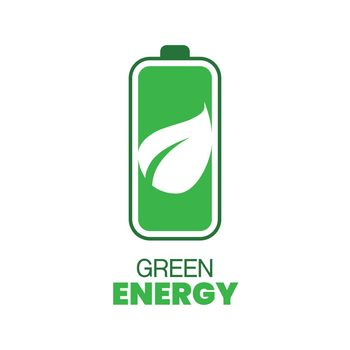 Green leaf and battery sign