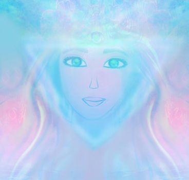 Woman with third eye, psychic supernatural senses 