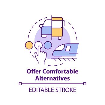 Offer comfortable alternatives concept icon