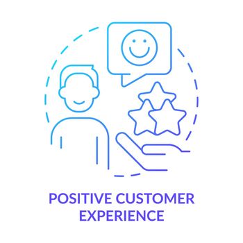 Positive customer experience blue gradient concept icon
