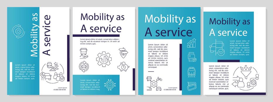 Mobility as service for passengers blue brochure template