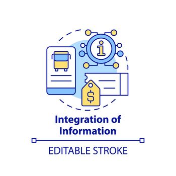 Integration of information concept icon