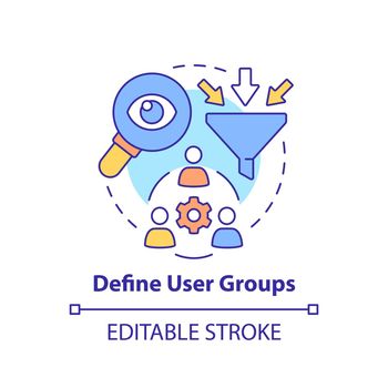 Define user groups concept icon