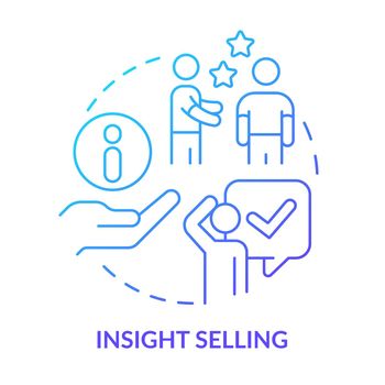 Insight selling blue gradient concept icon