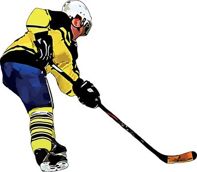 Color vector image of the player of the hockey team