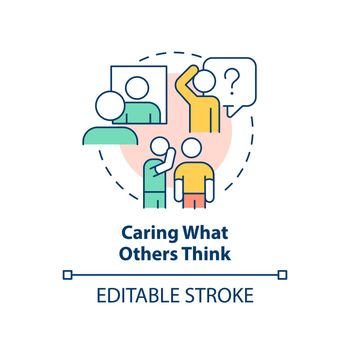 Caring what others think concept icon