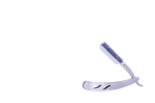 vintage razors on a  white background. Space for text