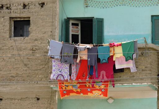 The laundry is often the most colourful part of Egyptian homes