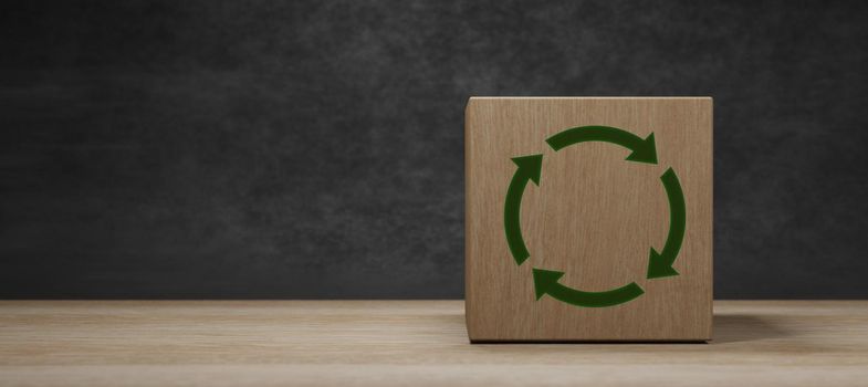 Refresh recycle green 3d Rendering