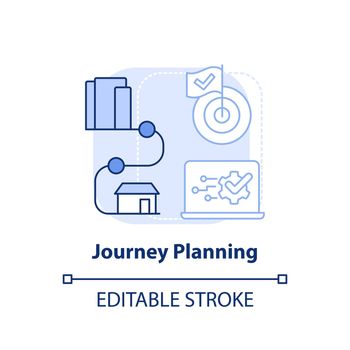 Journey planning light blue concept icon