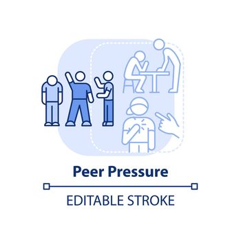 Peer pressure light blue concept icon