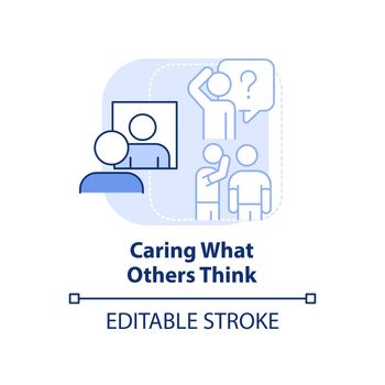 Caring what others think light blue concept icon