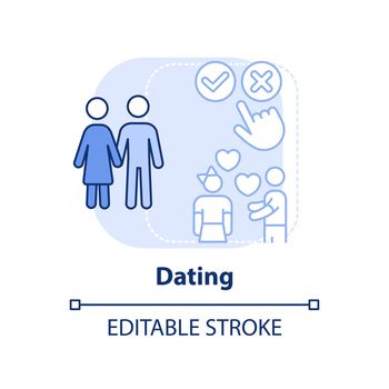 Dating light blue concept icon