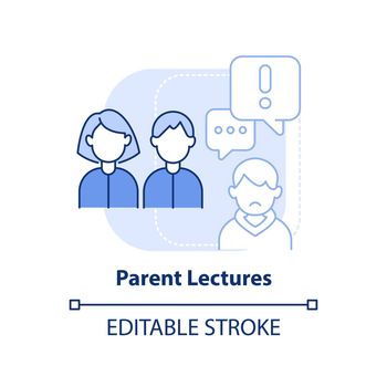 Parent lectures light blue concept icon