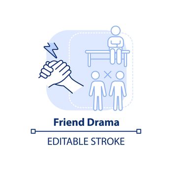 Friend drama light blue concept icon