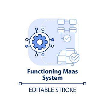 Functioning Maas system light blue concept icon
