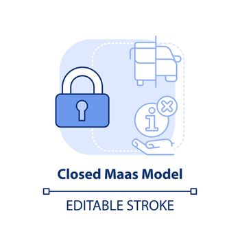 Closed Maas model light blue concept icon