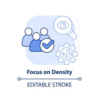 Focus on density light blue concept icon