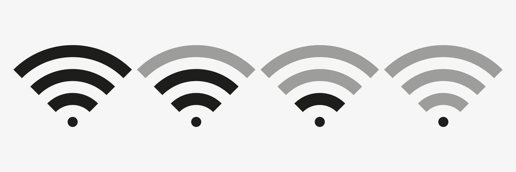 Set of wireless network icons vector