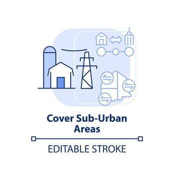 Cover suburban areas light blue concept icon