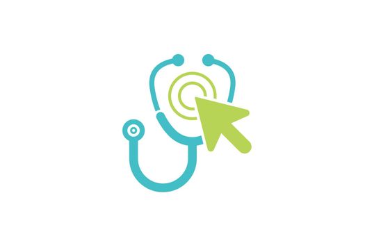 Stethoscope icon design illustration. Health and medicine logo template