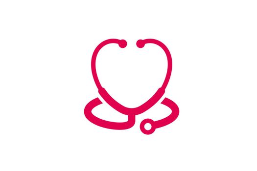 Stethoscope icon with heart shape. Health and medicine symbol