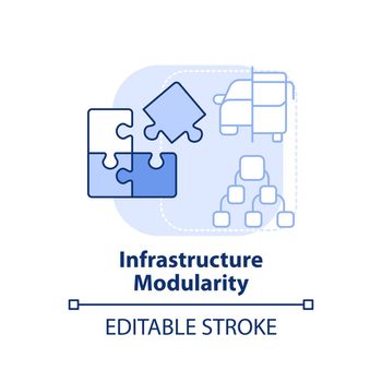 Infrastructure modularity light blue concept icon