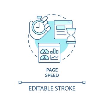 Page speed turquoise concept icon