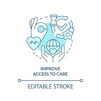 Improve access to care turquoise concept icon