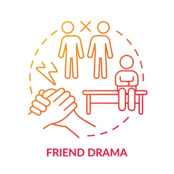 Friend drama red gradient concept icon