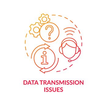 Data transmission issues red gradient concept icon