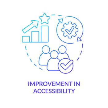 Improvement in accessibility blue gradient concept icon