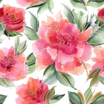 Pink floral seamless pattern with ditsy fragrant flowers