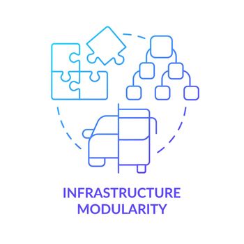 Infrastructure modularity blue gradient concept icon