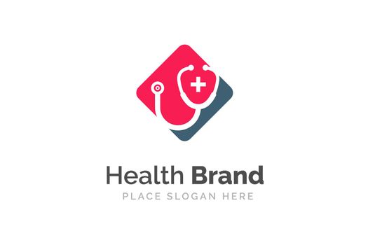 Stethoscope icon design illustration. Health and medicine logo template