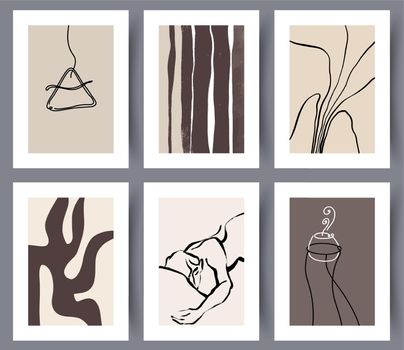 Set of abstract neutral printable artworks
