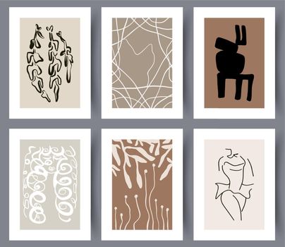Abstract simple art wall posters set