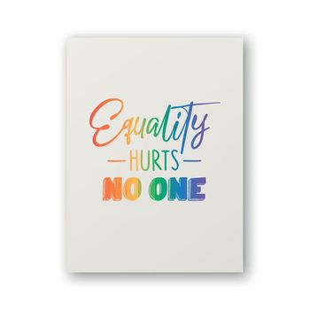 Equality Hurts No One. Vector Design for T-shirt, Plackard Print, Pride Month Celebrate Concept. Typography Qute with Lgbt Rainbow, Transgender Flag. LGBT, Gays, Lesbians, Fight for Human Rights