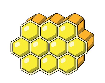 Single element Honeycomb. Draw illustration in color