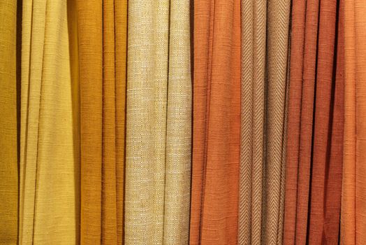 Background Of Multicolored Fabric Selection