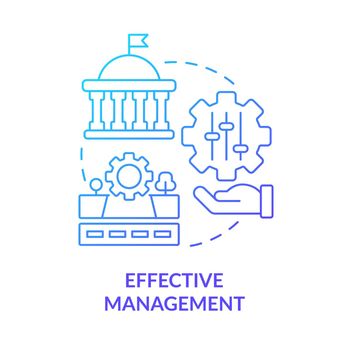 Effective management blue gradient concept icon