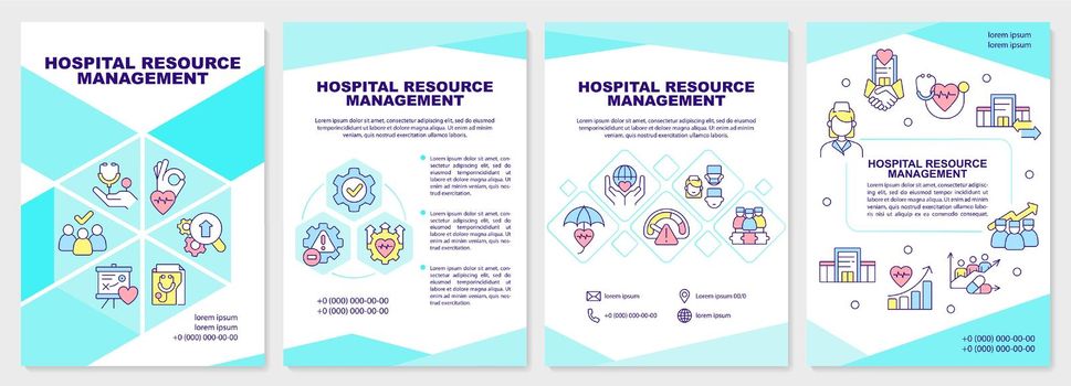 Hospital resource management turquoise brochure template